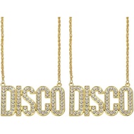 MECCANIXITY Disco Necklace for Men, 70s Disco Outfit Chain Necklaces Accessories for Men Women 50S 6