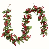Christmas Decoration Rattan Green Leaf Berries Decoration Props Wall Hanging Simulation Vines Christ
