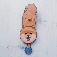 D-132 博美犬(茶) - 動物造型鐘擺鐘