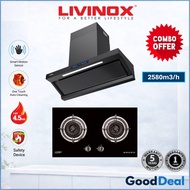 Livinox COMBO LCH-BARTEK DC-90BL BLDC Motor Kitchen Hood + LGH-EURECA 2B Hob