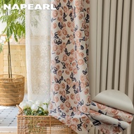 1PC NAPEARL 80-90% Blackout Pastoral Style Solid And Floral Printing Fabric Patchwork Blackout Curta