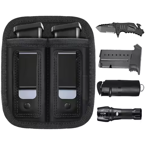 Tactical Magazine Pouch Holster Concealed Waist Mag Holder Belt Clip for 9mm .40mm Pistol Glock 19 2
