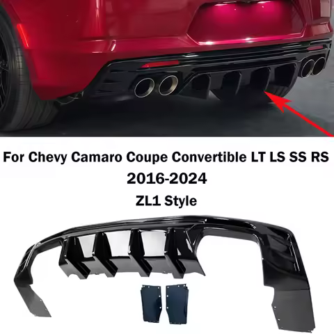 Rear Bumper Lip Splitter Spoiler For Chevy Camaro Coupe Convertible LT LS SS RS 2016-2024 ZL1 Style 