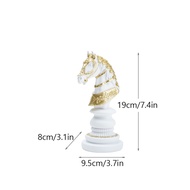 cod Resin International Chess Pieces Statues Retro King Queen Knight Figurines Home Desktop Office L