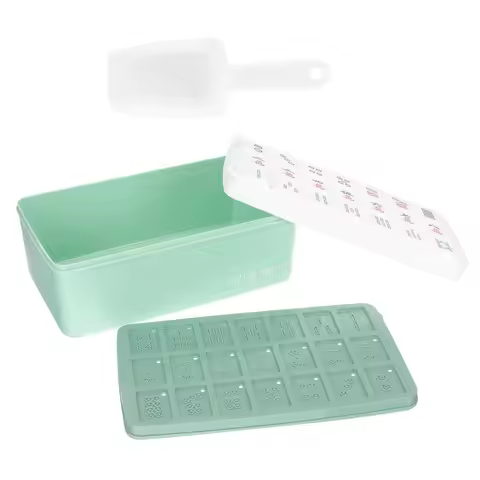 1Set Mahjong Shaped Ice Mold Container Set Quick Release Wear-Resistant Summer Ice Cube Maker for Dr