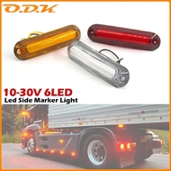 6x/10x 12V 24V LED Side Marker Lights 6 LED Light For Trailer Truck Lorry Orange White Red Indicator
