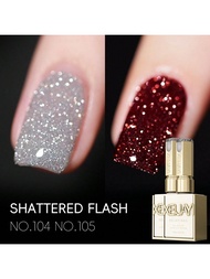 2Pcs 15ml Reflective Glitter Gel Nail Polish for Christmas Nails Silver Red Gel Kit UV LED Nail Poli