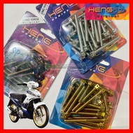 🏁 SET SKRU KULIT ENJIN YAMAHA 135LC V1-V8 4s 5s 🏁 ORIGINAL HENG THAILAND SCREW CRANKCASE ENGINE COVE