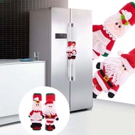 NEEDWAY 2Pcs/set Santa Handle Cover, Cloth Cute Fridge Door Handle, Door Knob Protector Cartoon Santa Christmas Handle Protector Dishwasher