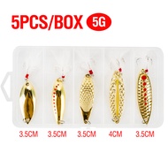 10ชิ้น/ชุดเหยื่อตกปลาแบบ Spoon เหยื่อล่อโลหะแบบจิ๊กล่อช้าสปินเนอร์ส่องสว่างเหยื่อว่ายน้ำเหยื่อปลอมเล