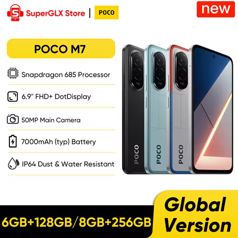 Original POCO M7 Global Version Smartphone Snapdragon 685 6.9" 144Hz FHD+ DotDisplay 50MP 7000mAh 33