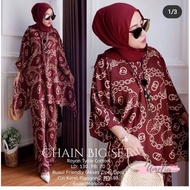 🌹SET MUSLIMAH🌹SET SUIT CHAIN BIG PLUS SIZE~SET BAJU DAN SELUAR PLUS SIZE🌹