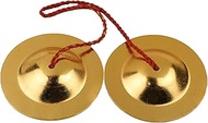 Iron Brass Plated Manjira Handmade Percussion Musical Instrumentfor for Bhajan, Kirtan (7.5 cm)