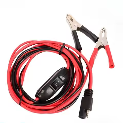 8FT/2.5M 12AWG SAE Battery Alligator Clip Harness with On/off Switch 12V2Pin Quick Break