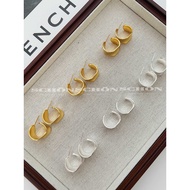 [Sch N] Curved Earrings-Gold/Silver [Official Direct Sales] Matte Earrings Gold Silver 925 925
