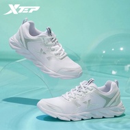XTEP Women Running Shoes Leather Surface Shock-Absorbing Soft Support Breathable Cushioning