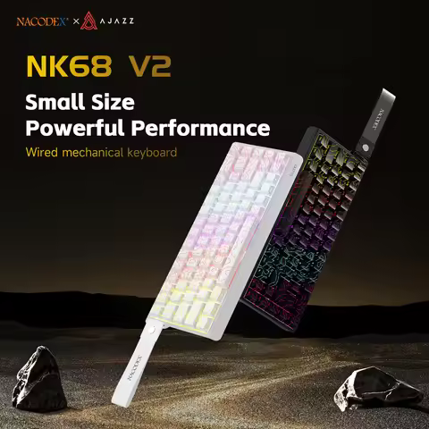 AJAZZ NK68 V2 Wired Mechanical Keyboard Plug and Play 65% Layout design Sleeve Hot 68-Key Keyboard C