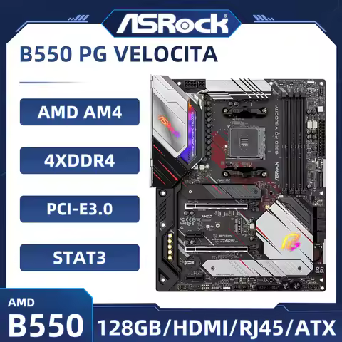 B550 carte mère ASROCK B550 PG VELOCITA Socket AM4 4 × DDR4 128GB ATX pour Ryzen 55600 2700 5800 450