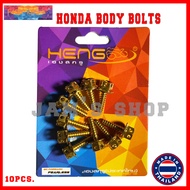 Heng Original™ Honda Gold Body Bolts Flower Type (10PIECES) For Fairings Honda Beat  Honda Click  Ho