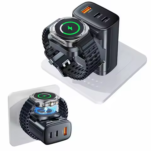 Oatsbasf 4 in 1 Magnetic Wireless Charger for Galaxy Watch 2 Type-C + 1 USB-A Ports Charger for Phon