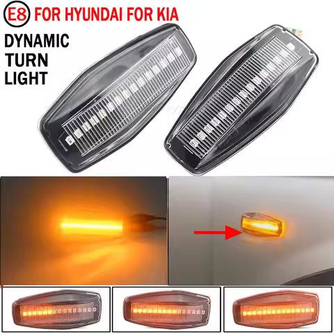 2x LED Dynamic Side Marker Light Turn Repeater Lamps For Hyundai I10 Accent Coupe Click Elantra Lavi