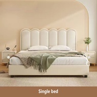 Solid wood bed home master bedroom 2m king bed wave bed 1.8m double bed simple 1.2m single bed frame