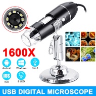 3 In 1 Portable HD 1600X 2MP Zoom Microscope 8 LED Micro USB Type-c Digital Handheld Magnifier Endos
