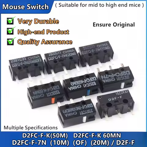2pcs Mouse Micro switch Original and High quality Mouse button switch D2FC-F-7N 10M 20M 50M F-K 60MN