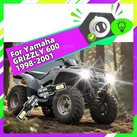 2X For YAMAHA GRIZZLY 600 1998 1999 2000 2001 BULB 6000K H6 LED HEADLIGHT LIGHTS