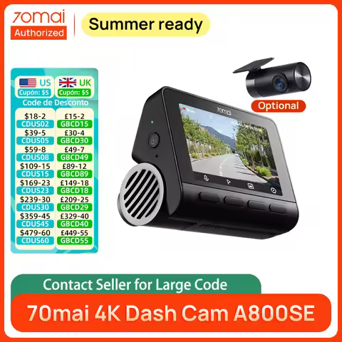 70mai 4K A800SE Car DVR Cost-effective with Super Night Vision Emergency Loop Time-Lapse 24h Parking