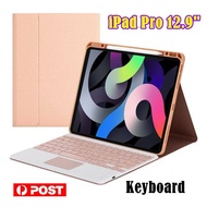 Keyboard Case For iPad Pro12.9 2021/2020/2018 Wireless Bluetooth Keyboard Leather Cover w Touchpad