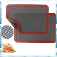 [G V W E] Reusable Non-Stick for Even Baking Silicone Mat-15.7" X 11.6", Perforated Design(2-Pack), 