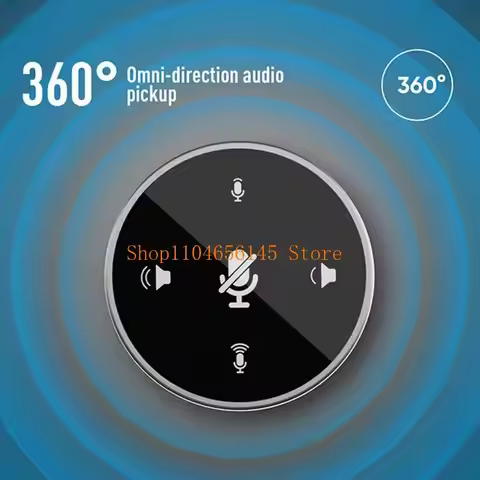 652F Microphone with Speaker, Omnidirectional Mic with 360 ° Voice Pickup for Skype