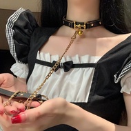 Small Bell Collar Female Collar Necklace Chain Black Collar choker Collarbone Chain Leather Collar N