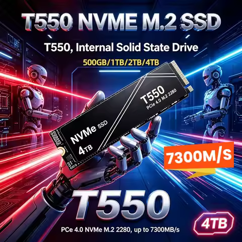 New T550 1TB 2TB PCIe Gen4 NVMe M.2 SSD Up to 7100MB/s or M.2 SSD Heatsink Internal Solid State Driv