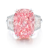 6CT Pink Diamond Ring Women Cultivated Gemstone Adjustable Fashion Party Teen Rings