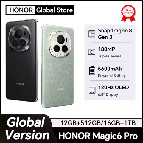 HONOR Magic6 Pro Global Version 5G Smartphone Snapdragon 8 Gen 3 6.8'' Floating Screen 180MP Perisco
