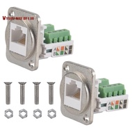 2PCS RJ45 Panel Mount Screw Terminal Adapter, RJ45/8P8C Female Panel Mount Connector, RJ45 Solderles