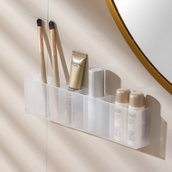 3Grids Wall Mounted Organizer Mirror Cabinet Self-adhesive Small Objects Storage Box Eyebrow Pencil Lipstick Lip Glaze Organizer