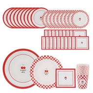 Happy Cherry Picnic Party Set  Disposable Tableware 25pcs