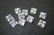 正方形CZ鋯石(透明色)5x5mm 裸鑽/蘇聯鑽/半寶石/硞石/銀黏土用