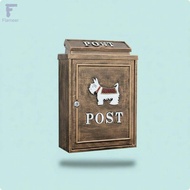 Flameer Vintage Wall Mailbox Rainproof Decorative Post Box Weather Resistant Vintage Mailbox for Gue