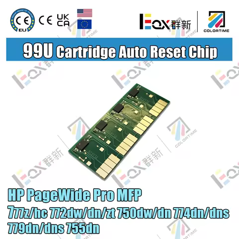 99U One Time Cartridge ARC Chip Compatible for HP PageWide Pro MFP 777z/hc 772dw/dn/zt 750dw/dn 774d