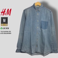 KEMEJA H&M JEANS MEN'S PLAIN SHIRT SIZE M