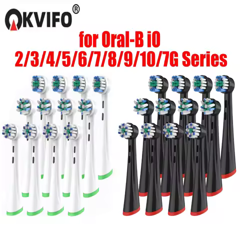 KVIFO 2/4/8 PCS Replacement Toothbrush Heads Compatible with Oral B iO, Brush Heads for Oral-B iO 2/