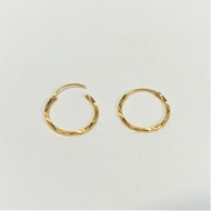 Gold 1314   22K 916 Pure Gold Hoop Earrings  22K 916 纯金耳箍 15mm x 15mm x 1mm ±0.89g