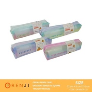 HIJAU UNGU ORENJI Pencil Case Gradient Series A6 Square Twilight Pen Bag OR-WM76122 Pink, Green, bir