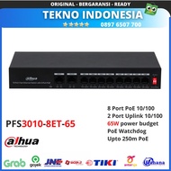 () Dahua PFS3010-8ET-65 8 Port PoE Switch+2 uplink 65 watt CCTV