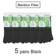 10 Pieces = 5 Pairs Men Business Bamboo Fiber Five-Finger Socks Happy Funny High-Quality Women Split