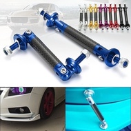 Universal Black Aluminum Front Bumper Lip Splitter Strut Rod Support Bars Adjustable